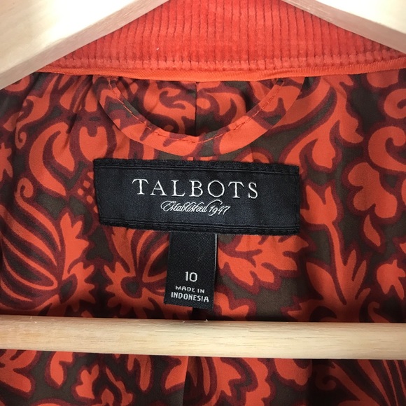 Talbots Autumn Orange Corduroy Jacket - Picture 4 of 7
